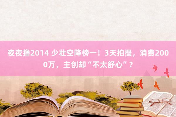 夜夜撸2014 少壮空降榜一！3天拍摄，消费2000万，主创却“不太舒心”？