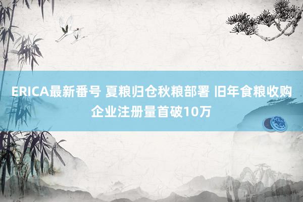 ERICA最新番号 夏粮归仓秋粮部署 旧年食粮收购企业注册量首破10万