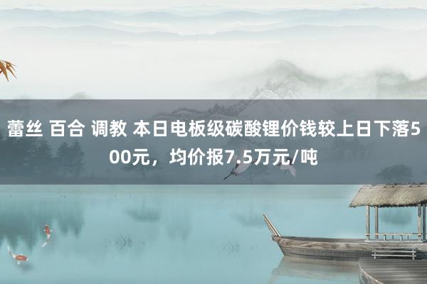 蕾丝 百合 调教 本日电板级碳酸锂价钱较上日下落500元，均价报7.5万元/吨