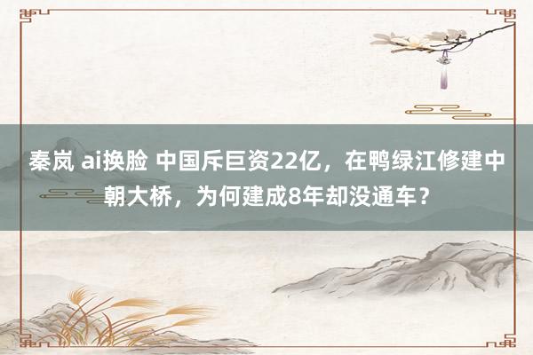 秦岚 ai换脸 中国斥巨资22亿，在鸭绿江修建中朝大桥，为何建成8年却没通车？